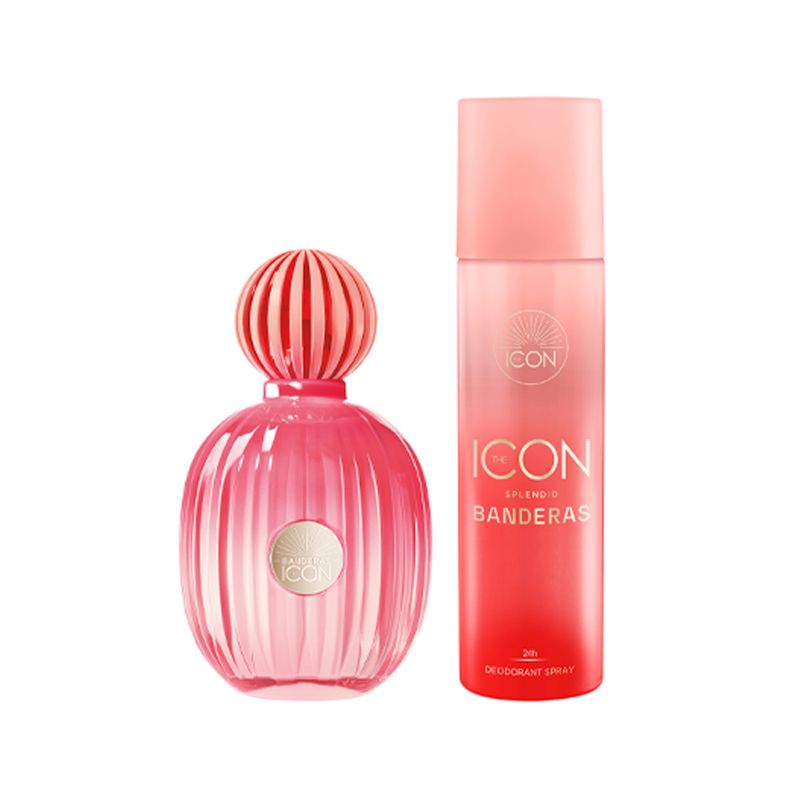 Kit-Banderas-Coffret-Perfume-The-Icon-Splendid-Eau-de-Parfum-Feminino-100-ml---Desodorante-Spray-for-Women-24h-150-ml