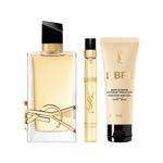 Kit-Coffret-Yves-Saint-Laurent-Perfume-Libre-Eau-de-Parfum-Feminino-90-ml---Hidratante-Corporal--50-ml---Miniatura-10-ml