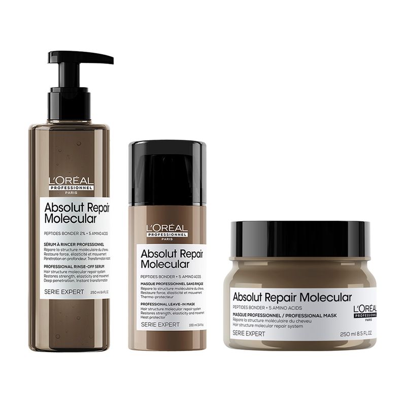 Kit-L-Oreal-Professionnel-Absolut-Repair-Molecular-Serum-250-ml---Mascara-250-ml---Leave-In-100-ml
