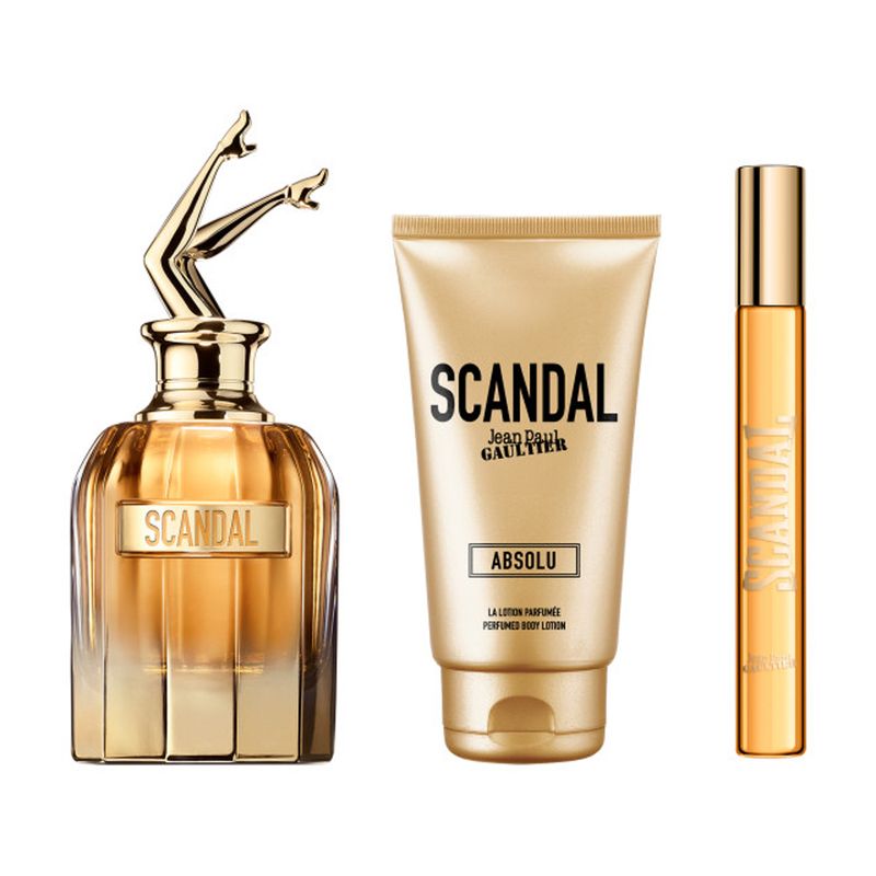 Kit-Jean-Paul-Gaultier-Coffret-Perfume-Scandal-Absolu-Parfum-Concentre-Feminino-80-ml---Creme-Corporal-75-ml---Miniatura-10-ml