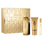 Kit-Rabanne-Coffret-Perfume-1-Million-Eau-de-Toilette-Masculino-100-ml---Gel-de-Banho-100-ml---Miniatura-10-ml