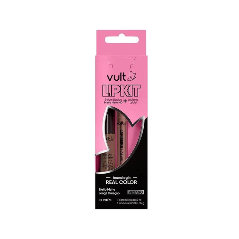 Kit-Vult-Lipkit-Batom-Liquido-Matte-Nano-Hd-Bronze-5Ml---Lapiseira-Labial-Bronze-035Ml