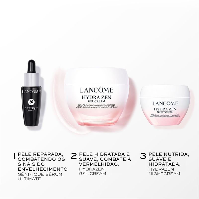 KIT-LANCOME-HYDRA-ZEN-GEL-CREAM-50ML---NIGHT-CREAM-15ML---GENEFIQUE-ULTIMATE-10ML