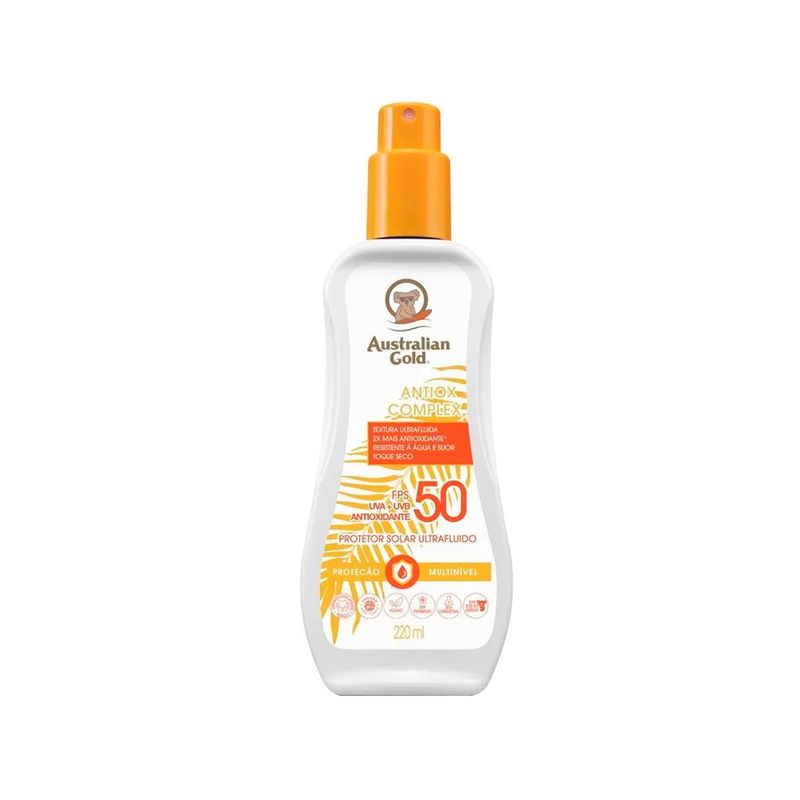 Protetor-Solar-Corporal-Australian-Gold-Antiox-Complex-Ultrafluido-FPS50-220-ml