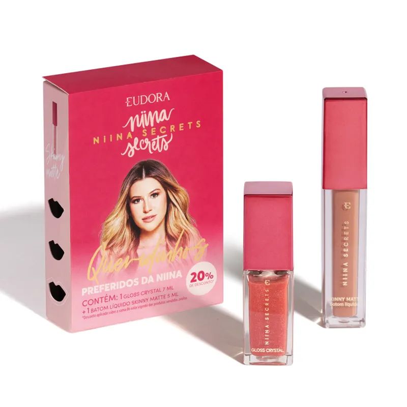 KIT-EUDORA-NIINA-SECRETS-QUERIDINHOS-BATOM-LIQUIDO-MATTE---GLOSS-CRYSTAL