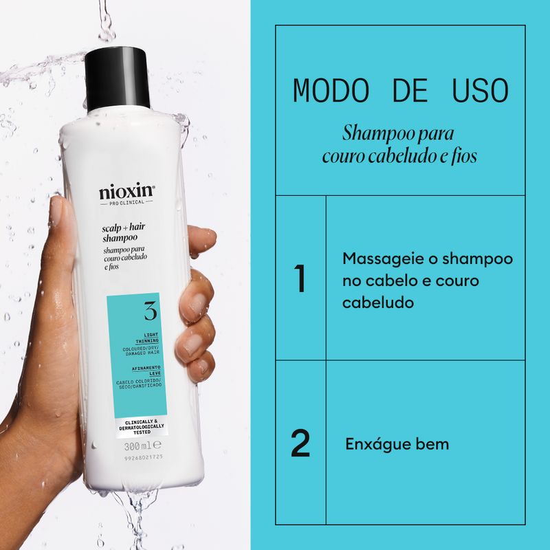 Shampoo-para-Cabelo-Colorido-Seco-Danificado-com-Afinamento-Leve---Sistema-3-Shampoo---300ml