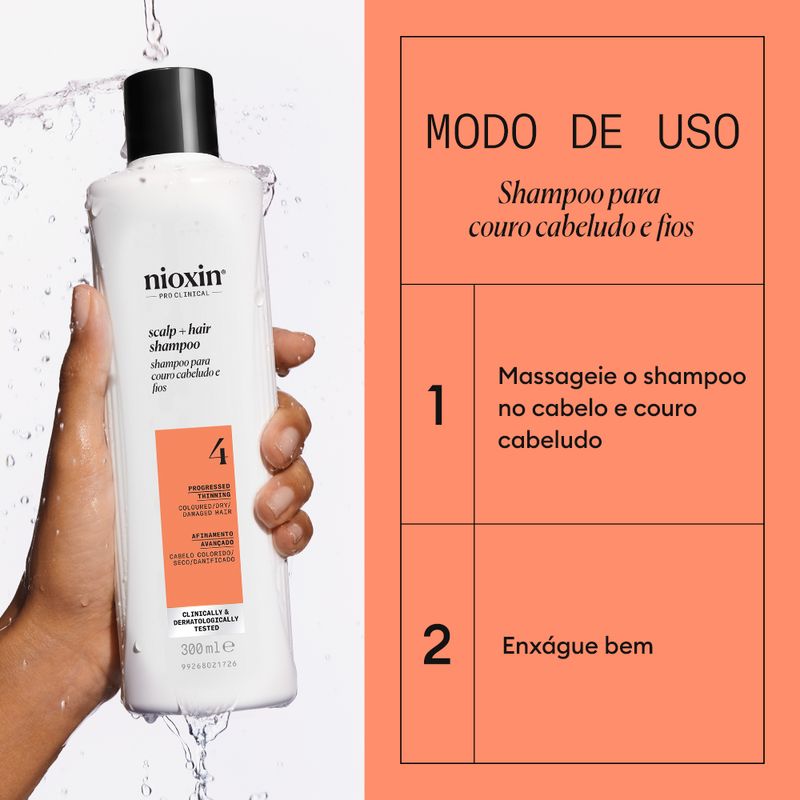 Shampoo-para-Cabelo-Colorido-Seco-Danificado-com-Afinamento-Avancado---Sistema-4-Shampoo---300ml