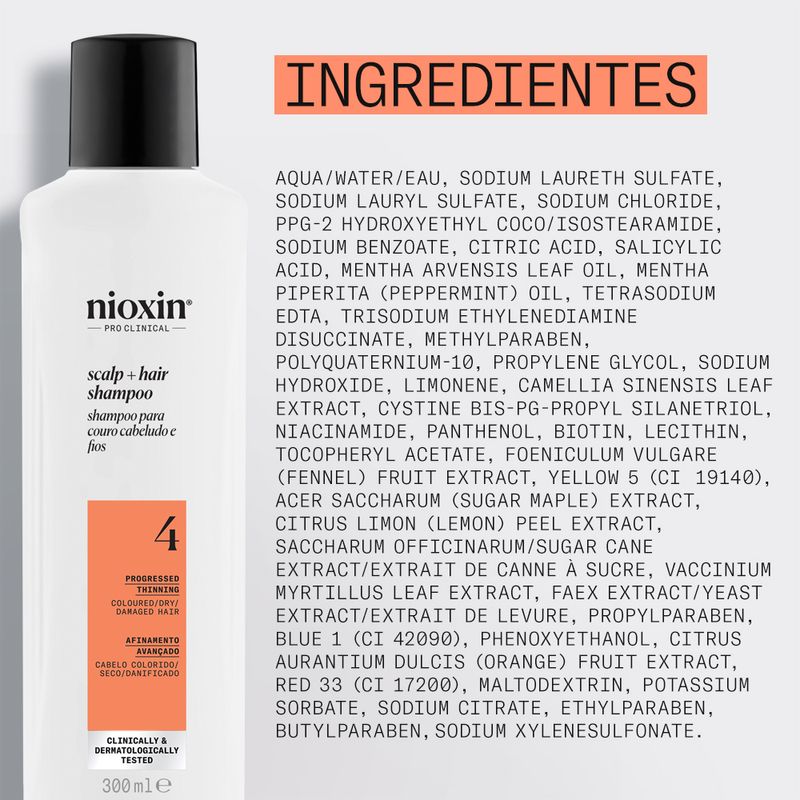 Shampoo-para-Cabelo-Colorido-Seco-Danificado-com-Afinamento-Avancado---Sistema-4-Shampoo---300ml
