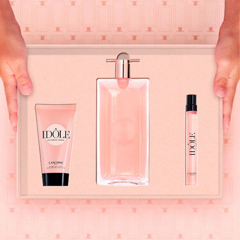 Kit-Coffret-Lancome-Dia-dos-Namorados-Perfume-Idole-Eau-de-Parfum-50-ml---Locao-Corporal-50-ml---Miniatura-10-ml