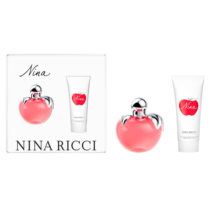 Kit-Coffret-Nina-Ricci-Kit-Nina-Eau-de-Toilette-Feminino-Refillable-80-ml---Creamy-Creme-corporal-75-ml
