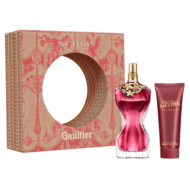 Kit-Coffret-Jean-Paul-Gaultier-Kit-La-Belle-Feminino-Eau-de-Parfum-100-ml---Perfumed-Creme-Corporal-75-ml