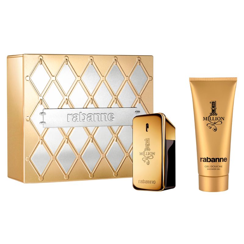 Kit-Coffret-Rabanne-Kit-1-Million-Masculino-Eau-de-Toilette-50-ml---Gel-de-Banho-100-ml
