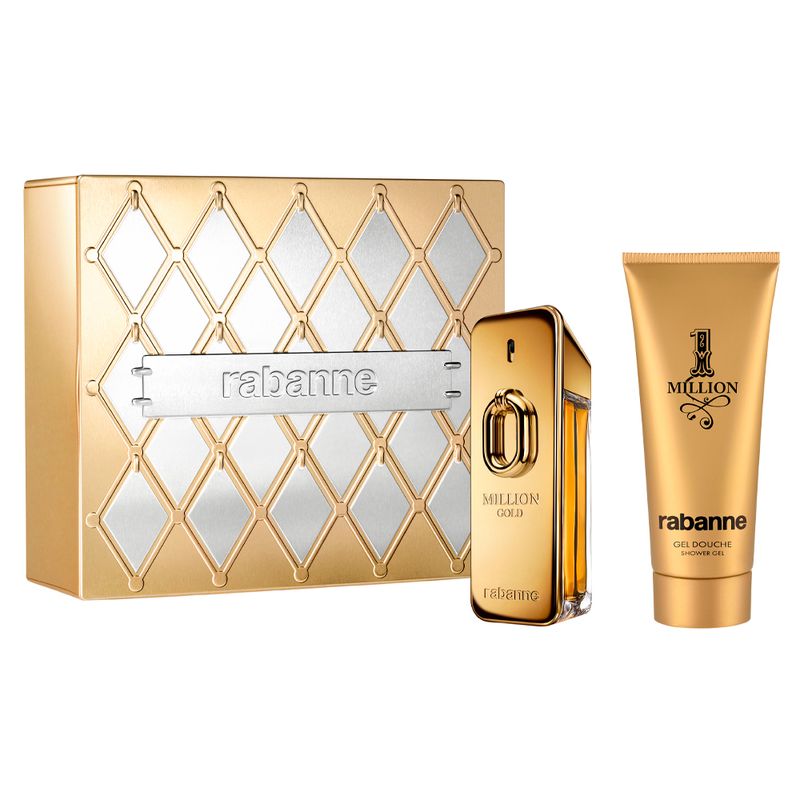 Kit-CoffretRabanne-Kit-Million-Gold-Masculino-Eau-de-Parfum-Intense-100-ml---1-Million-Gel-de-Banho-100-ml