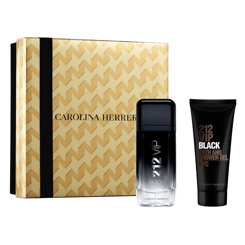 Kit-Coffret-Carolina-Herrera-Kit-212-VIP-Black-Eau-de-Parfum-100-ml---Gel-de-Banho-100-ml