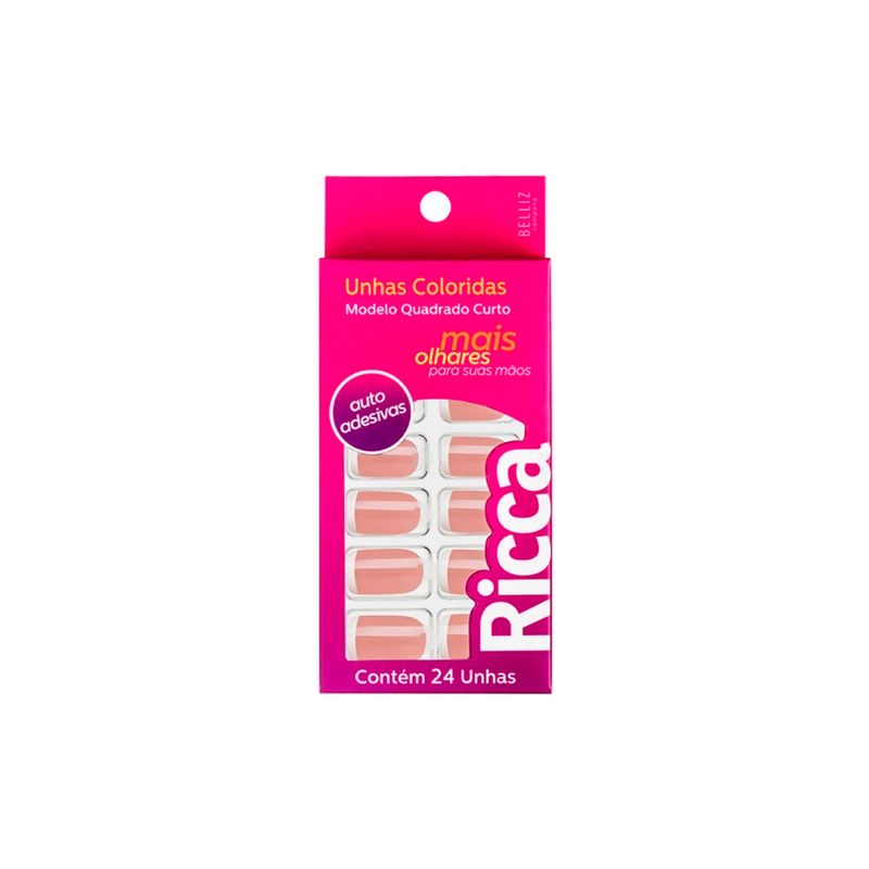 Unhas-Posticas-Ricca-Autoadesivas-Francesinha-Rosa-F1