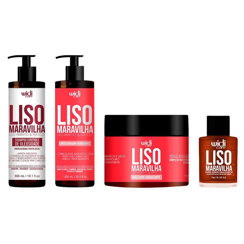 WIDI-CARE-HIDRATANTE-LISO-MARAVILHA-CONDICIONADOR-300ML-MASCARA-300G-SERUM-7ML--SHAMPOO-300ML