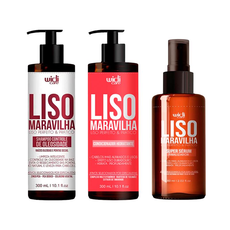 WIDI-CARE-HIDRATANTE-LISO-MARAVILHA-CONDICIONADOR-300ML-SERUM-60ML-SHAMPOO-300ML