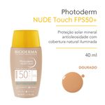 Protetor-Solar-Facial-FPS-50--Bioderma-Photoderm-Nude-Touch-Dourado-40-ml