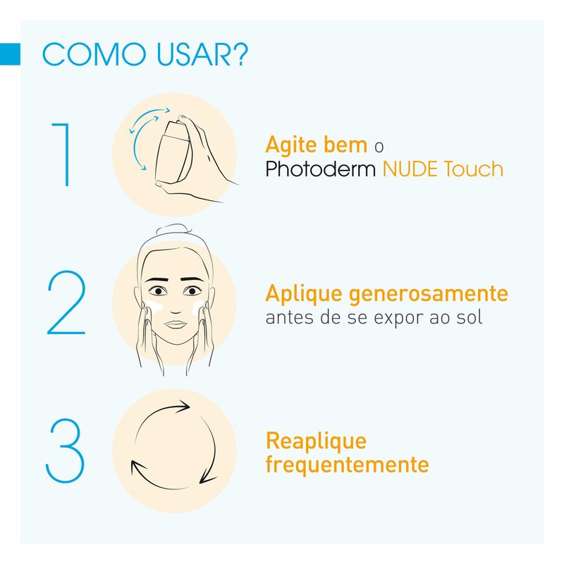 Protetor-Solar-Facial-FPS-50--Bioderma-Photoderm-Nude-Touch-Dourado-40-ml