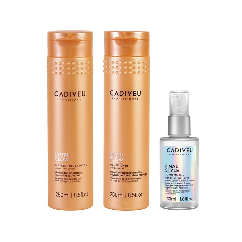 KIT-CADIVEU-NUTRI-GLOW-SHAMPOO-250ML-CONDICIONADOR-250ML-FINAL-STYLE-SUPREME-OIL-OLEO-CAPILAR-30ML
