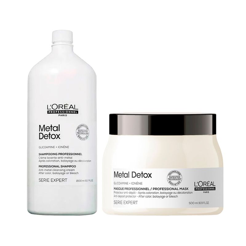 Kit-L-Oreal-Professionnel-Serie-Expert-Metal-Detox---Shampoo-1500-ml---Mascara-500-g
