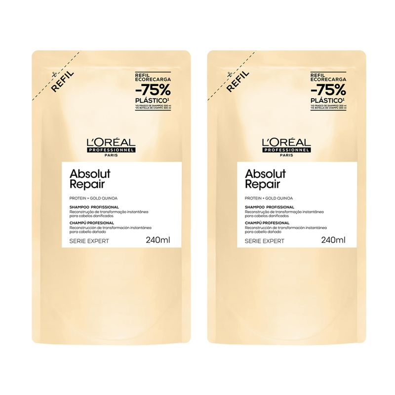 KIT-LOREAL-PROFESSIONEL-SERIE-EXPERT-ABSOLUT-REPAIR-GOLD-QUINOA-SHAMPOO-240ML-REFIL---2-UNIDADES