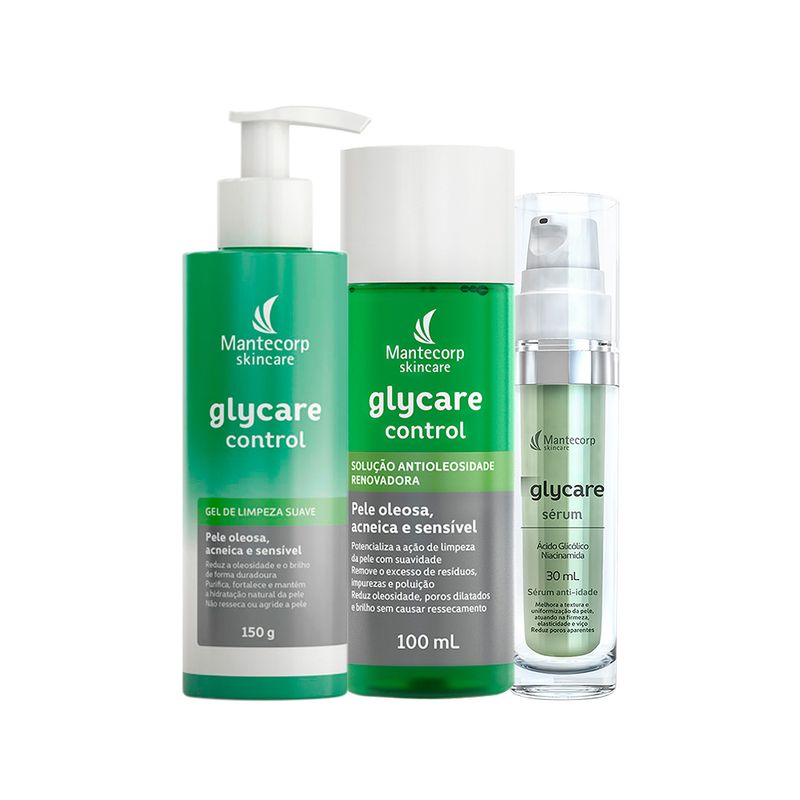 Kit-Mantecorp-Glycare-Control-Gel-de-Limpeza-Facial-150g---Solucao-Facial-Antioleosidade-100ml---Serum-30ml-F1
