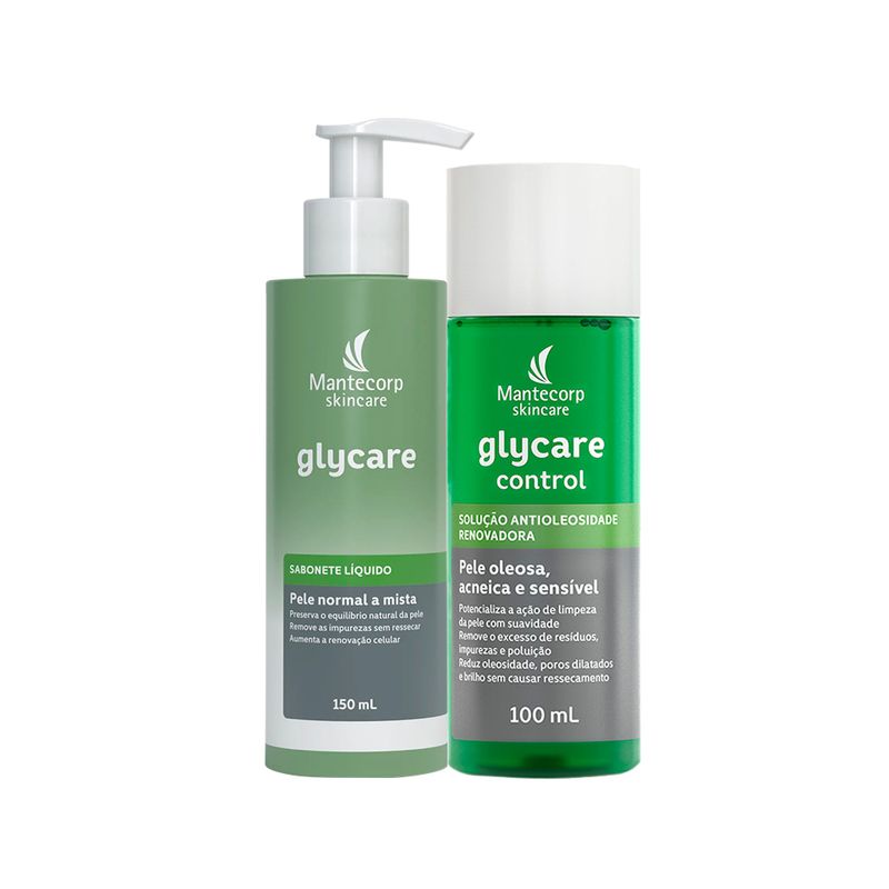 Kit-Mantecorp-Glycare-Sabonete-Facial-150ml---Solucao-Antioleosidade-Facial-100ml-F1