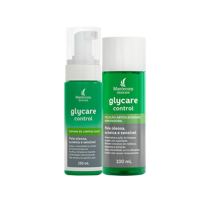 Kit-Mantecorp-Glycare-Control-Espuma-de-Limpeza-Facial-150ml---Solucao-Antioleosidade-Facial-100ml-F1