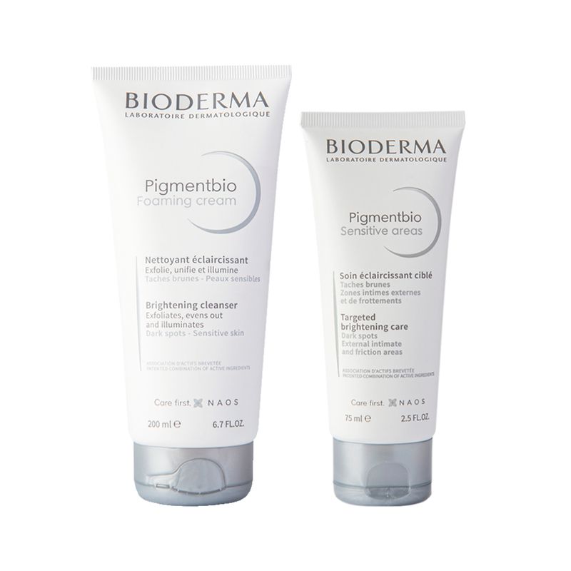 Kit-Bioderma-Pigmentbio-Foaming-Cream-Sabonete-Liquido-Facial-e-Corporal-200ml---Creme-Sensitive-Areas-75ml-F1