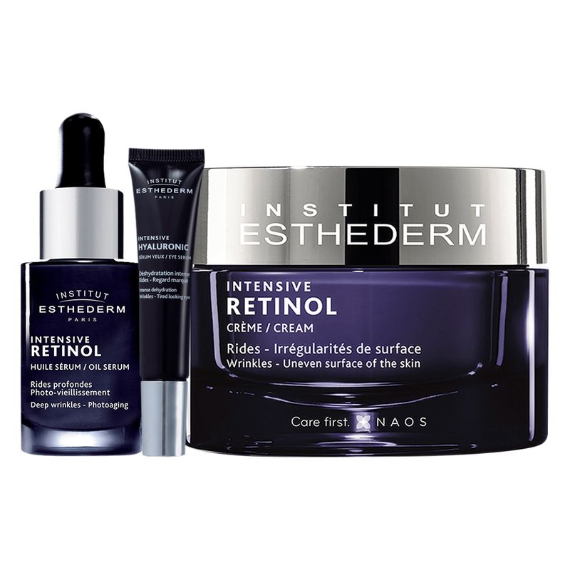 Kit-Esthederm-Intensive-Hyaluronic-Serum-para-Olhos-Anti-Idade-15ml---Creme-Facial-Anti-Idade-50ml---Serum--Facial-Retinol-Antirrugas-15ml-F1