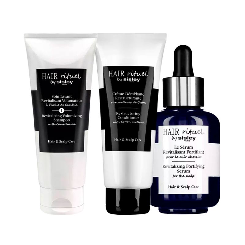 Kit-Sisley-Hair-Rituel-Revitalizing-Volumizing-Shampoo-200ml---Condicionador-Hair-Rituel-Restructuring-200ml---Serum-Hair-Revitalizing-Fortifying-60ml-F1