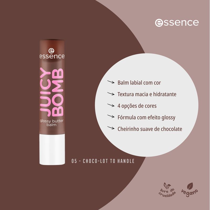 Balm-Labial-Essence-Juicy-Bomb-Glossy-Butter-05-Choco-Lot-To-Handle-25-g-F8