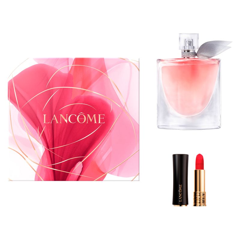 Kit-Lancome-Perfume-Feminino-La-Vie-Est-Belle-Eau-de-Parfum-100-ml---Batom-Absolu-Rouge-Drama-Matte-505-Attrape-Coeur-34-g--F1