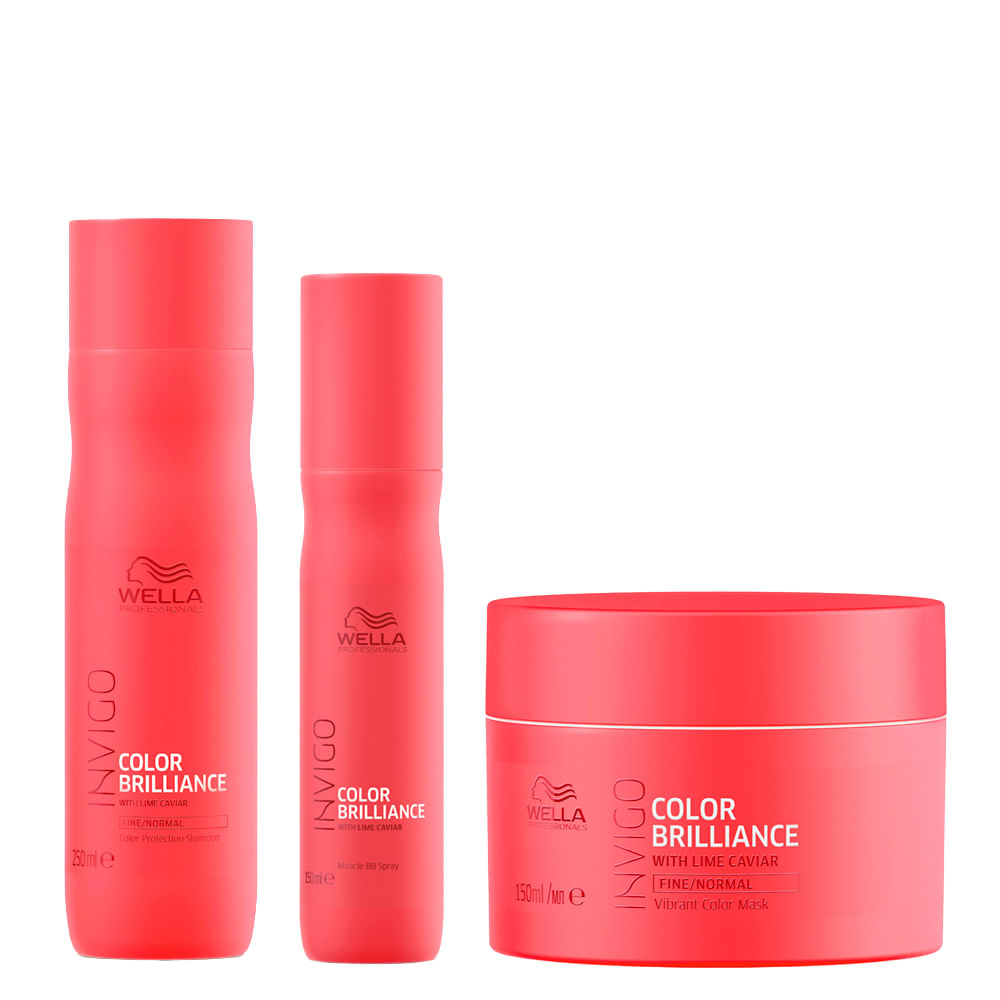 Kit Wella Professionals Invigo Color Brilliance - Shampoo 250 ml + Máscara 150 ml + Leave-in 150 ml