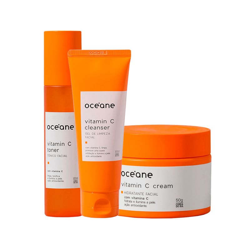 Kit-Facial-Oceane-Vitamina-C---Tonico-120ml---Gel-de-Limpeza-100ml---Creme-50g-F1