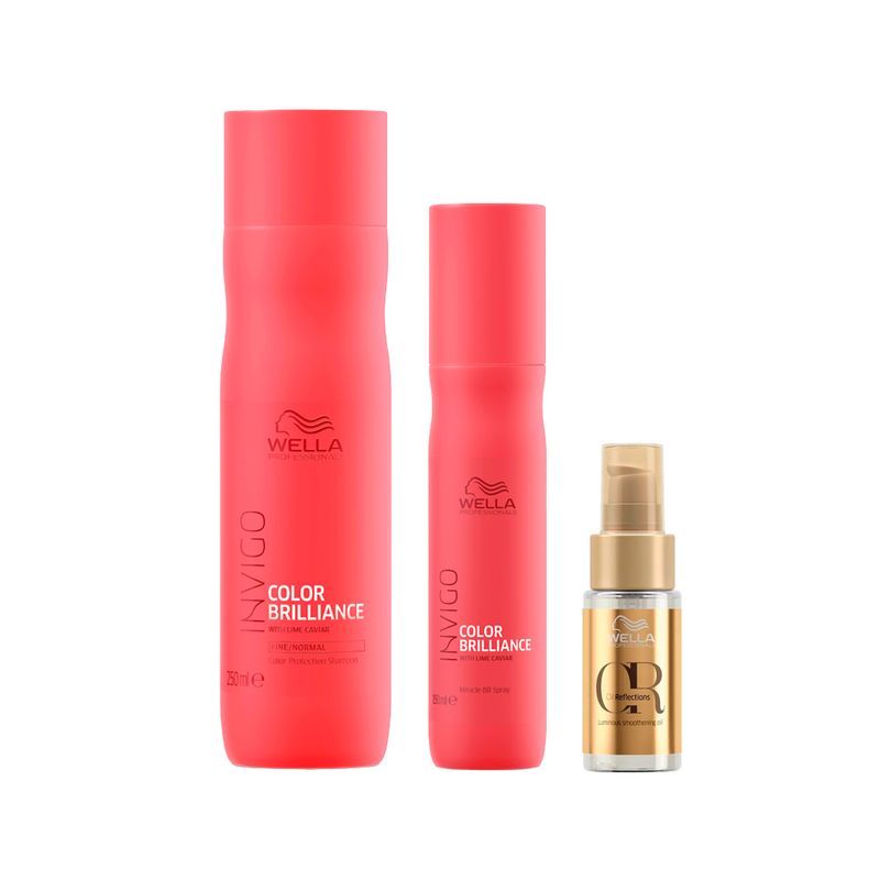 Kit-Wella-Professionals-Invigo-Color-Brilliance---Shampoo-250-ml---Leave-in-BB-Milagroso-150-ml---Oleo-Capilar-30-ml
