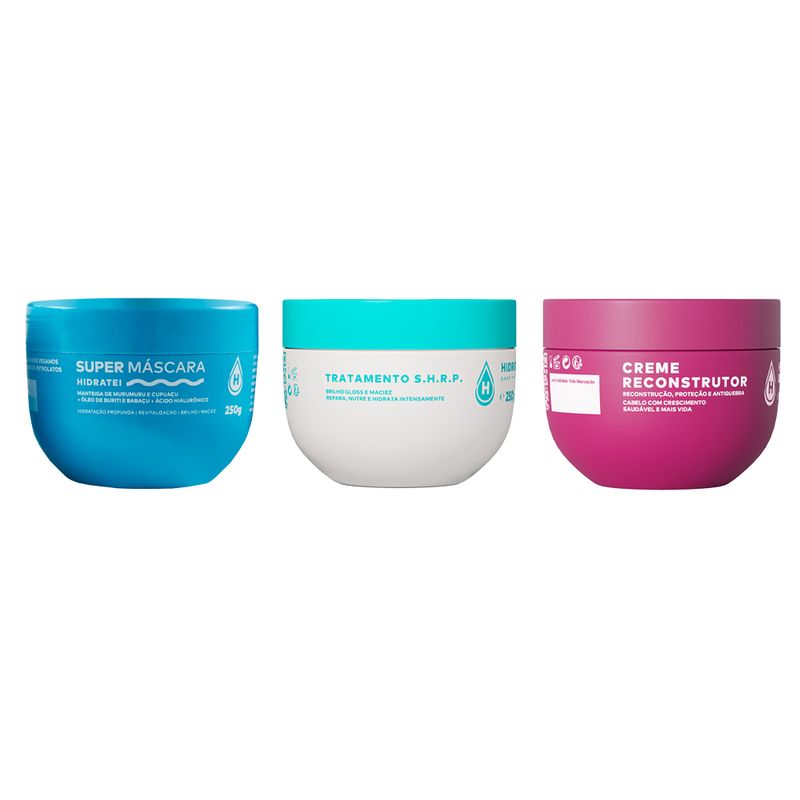 Kit-Hidratei-Super-Mascara-250g---Reconstrucao-Mascara-250g---Shrp-Mascara-250g