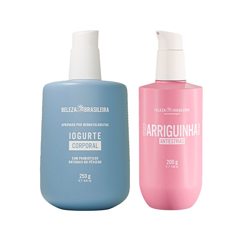 Kit-Beleza-Brasileira-Hidratante-Corporal-Iogurte-Corporal-250ml---Barriguinha-Antiestrias-200g