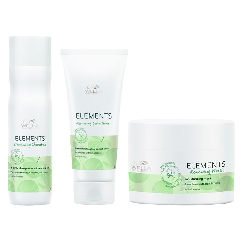 Kit-Wella-Professionals-Elements-Renewing---Shampoo-250-ml---Condicionador-200-ml---Mascara-150-ml