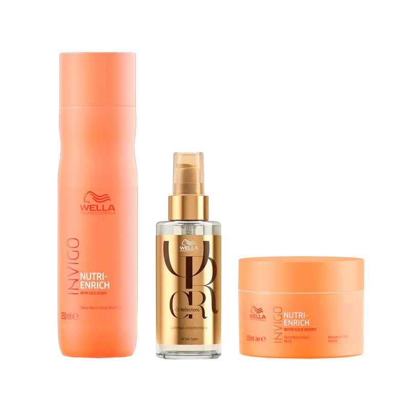 Kit-Wella-Professionals-Nutri-Enrich-Shampoo---Mascara---Oleo-Oil-Reflections