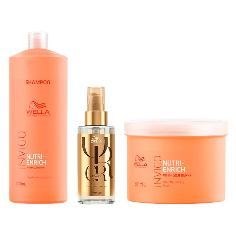 Kit-Wella-Professionals-Invigo-Nutri-Enrich---Shampoo-1000-ml---Mascara-500-ml---Oleo-100-ml