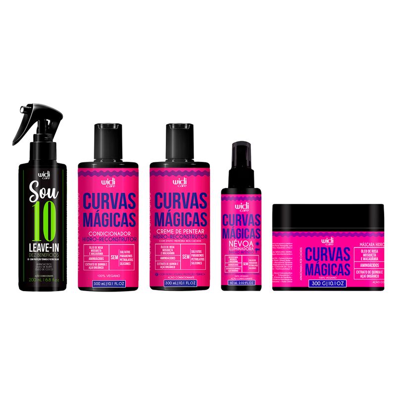 KIT-WIDI-CARE-CURVAS-MAGICAS---4-PRODUTOS---SOU-10-LEAVE-IN-200ML