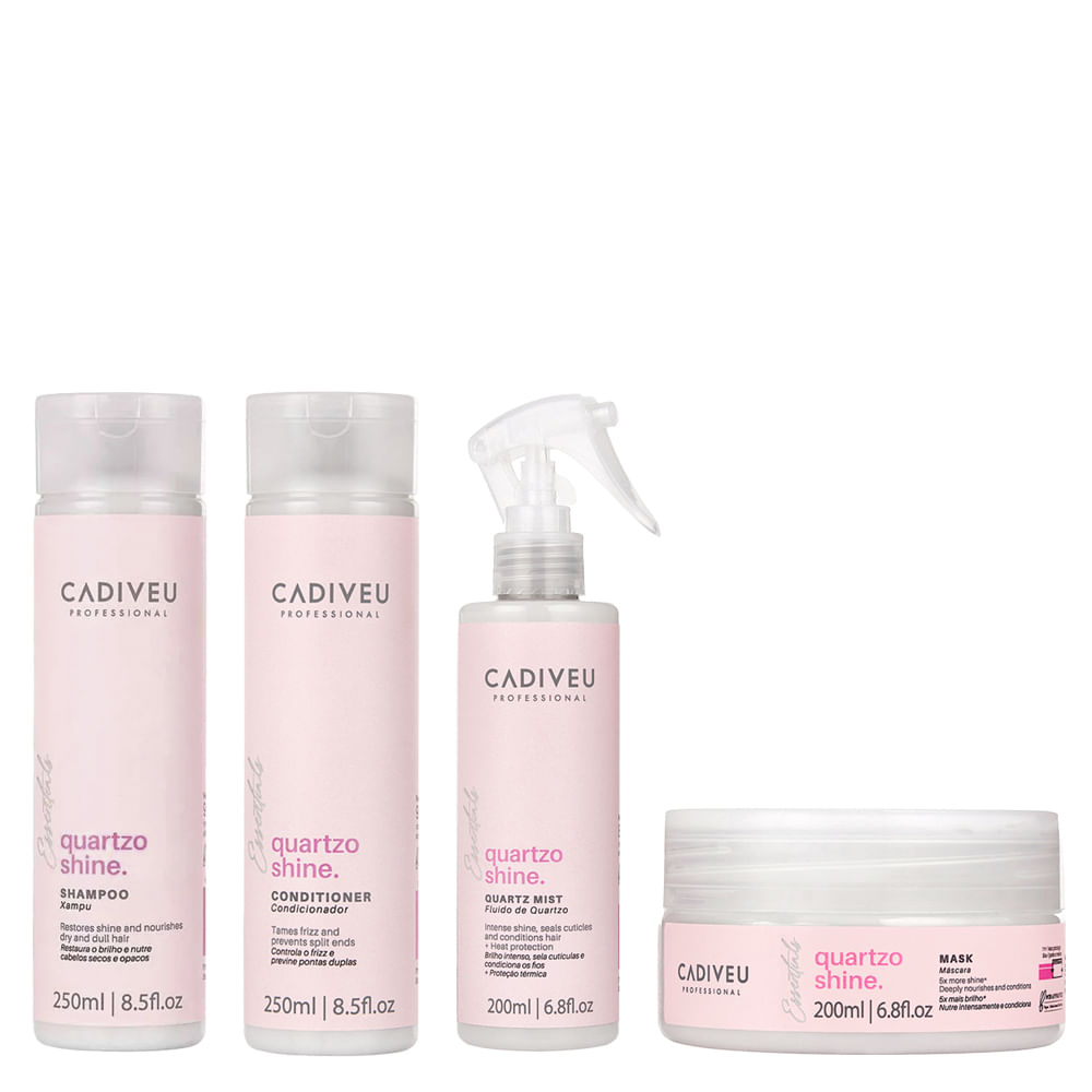 Kit Cadiveu Essentials Quartzo Shine 4 Produtos | Amobeleza Kit Cadiveu Essentials Quartzo Shine 4 Produtos | Amobeleza