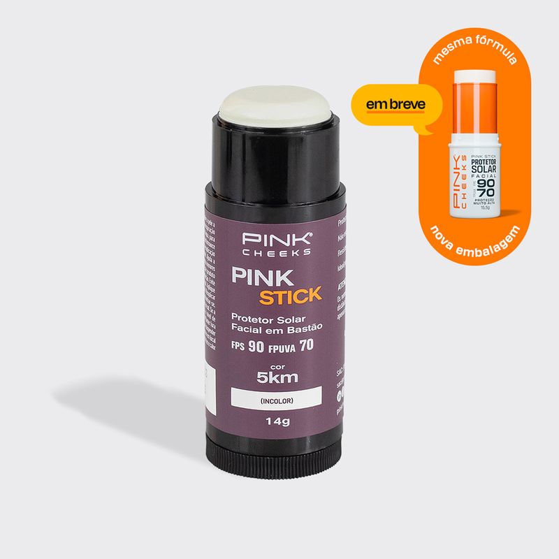Protetor-Solar-Facial-Pink-Cheeks-Pink-Stick-FPS-90-FPUVA-70-Incolor-5Km-14-g