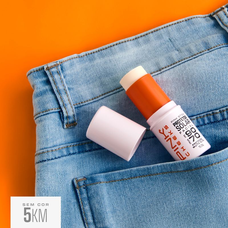 Protetor-Solar-Facial-Pink-Cheeks-Pink-Stick-FPS-90-FPUVA-70-Incolor-5Km-14-g