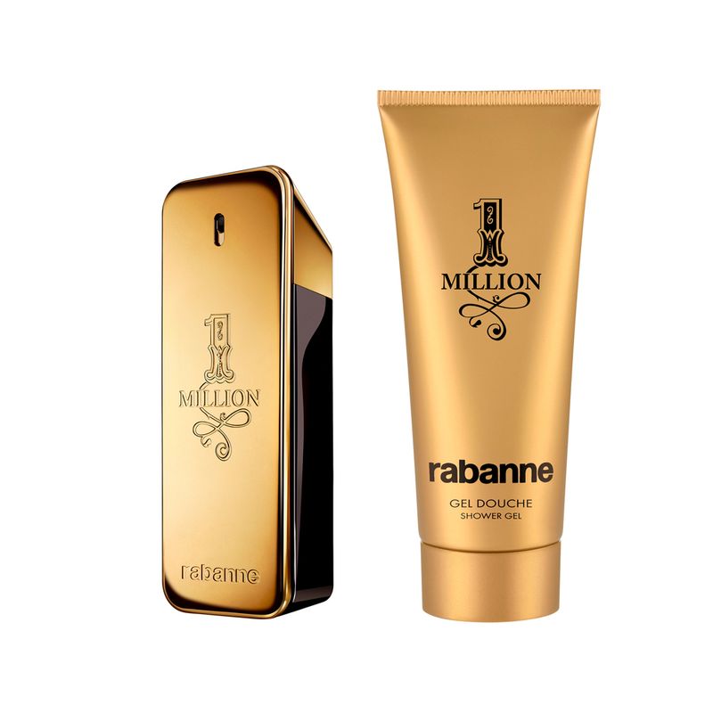 Kit-Perfume-Rabanne-1-Million-Masculino-Eau-de-Toilette-100-ml---Gel-de-Banho-100-ml