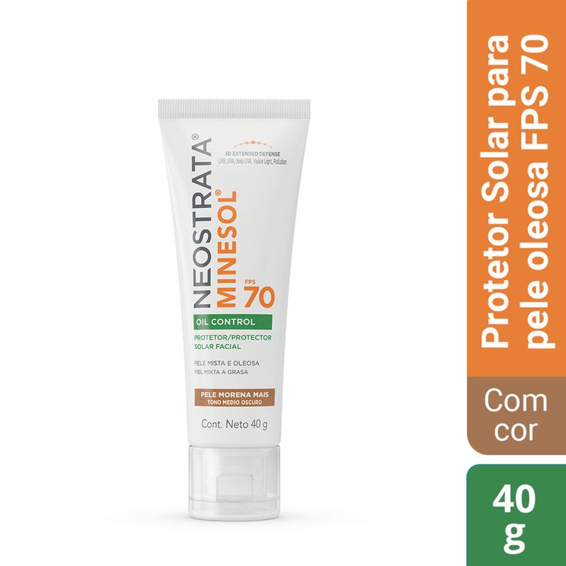 Protetor-Solar-Facial-Neostrata-Minesol-Pele-Morena-Mais-FPS-70-40g