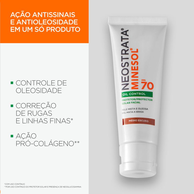 Protetor-Solar-Facial-Neostrata-Minesol-Pele-Morena-Mais-FPS-70-40g