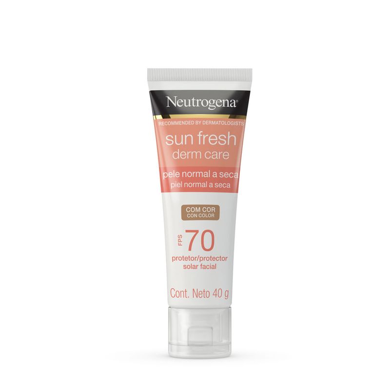 Protetor-Solar-Facial-Para-Pele-Seca-NEUTROGENA-SUN-FRESH®-Derm-Care-Com-Cor-FPS-70-40g